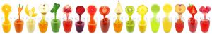 collage of fruit and vegetable juice