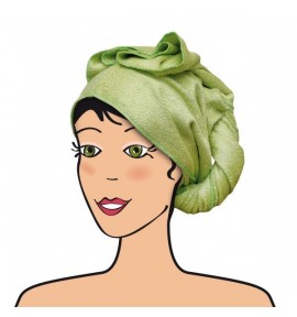Serviettes à cheveux - couleur verte Serviettes à cheveux - couleur verte