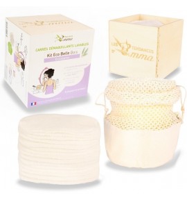 Kit 15 carrés démaquillants - bambou écru Kit 15 carrés démaquillants - bambou écru
