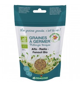 Graines germées ALFALFA-RADIS-FENOUIL BIO 150G Graines germées ALFALFA-RADIS-FENOUIL BIO 150G