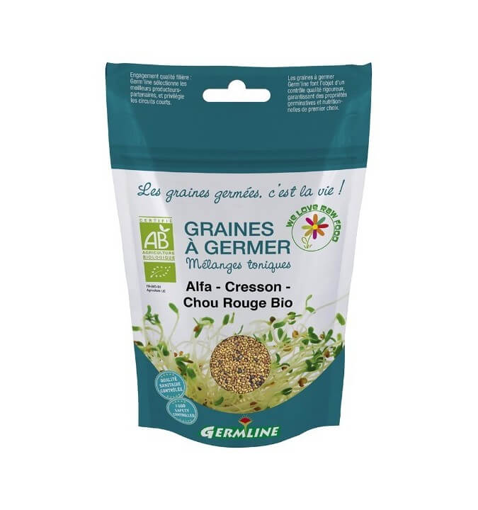 Graines germées ALFALFA -CRESSON-CHOU ROUGE BIO 150G Graines germées ALFALFA -CRESSON-CHOU ROUGE BIO 150G