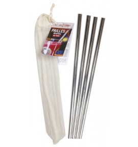 Lot de 4 pailles inox droites + 1 goupillon - Ah table Lot de 4 pailles inox droites + 1 goupillon - Ah table