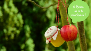 pomme bio et pot de compote de pomme accrochés dans un arbre pomme bio et pot de compote de pomme accrochés dans un arbre